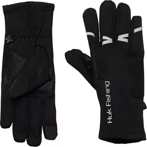 Guantes de Pesca HUK para Todo Clima - Pantalla Táctil Compatible Negro S/M o L/XL ¡NUEVO! - Imagen 1 de 1
