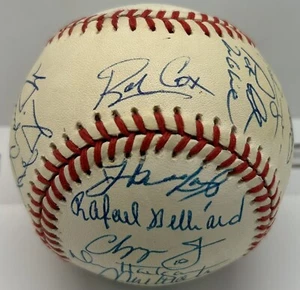 1996 Atlanta Braves Signed World Series Ball 24 Autographs Cox Smoltz Jones JSA - Picture 1 of 7