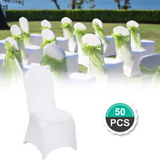 VEVOR 50 Pcs de Couvertures Housses de Chaise Blanches pour Mariage Restaurant