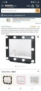 Hollywood Large Makeup Vanity Mirror LED Lights - Picture 1 of 1
