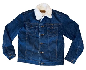 Vintage Wrangler Sherpa gefütterte Jeans Trucker Mantel Western Jacke Herren Gr. Small - Bild 1 von 15