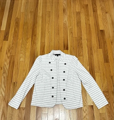 Blazer Tommy Hilfiger de mujer a rayas de algodón con botones de acento talla L nuevo sin etiquetas Foto 1 de 4