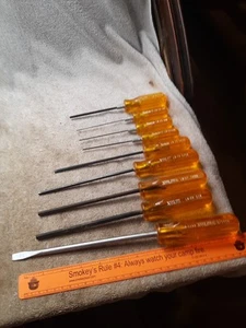 Xcelite cacciaviti testa piatta ed esagonali lotto di 9 manici gialli made in USA - Foto 1 di 13