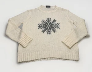 Wooden Ships Schneeflocke Pullover weiß grau S/M Mohair Wollmischung Winter Urlaub - Bild 1 von 6