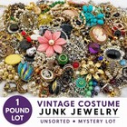 1 LB Vintage Costume Broken Junk Jewelry Mystery Lot Tangled Craft Repurpose