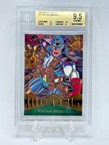 1995 Fleer Marvel Metal Captain America Card #11 Beckett BGS 9.5 GEM MINT - Bild 1 von 3
