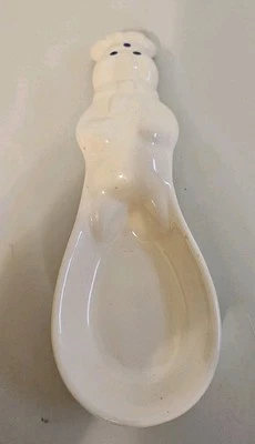 Reposacuchara de cerámica Pillsbury Doughboy 2003 de colección 8" ojos azules  Foto 1 de 3