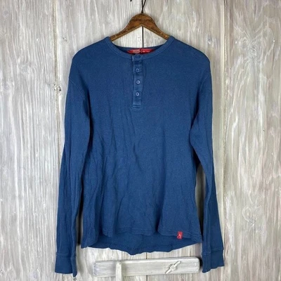 Camisa Henley térmica azul tejido gofre Eastern Mountain Sports manga larga para hombre S Foto 1 de 4