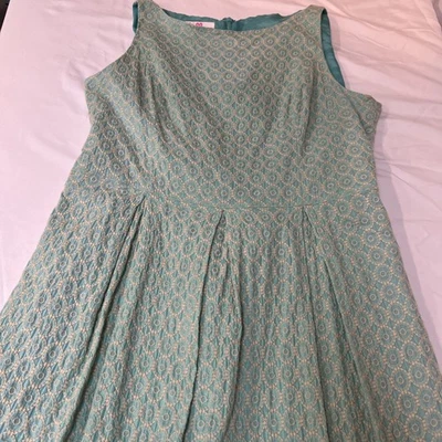 Precioso Vestido 9 & Co. Aqua/Crema TALLA 16 Foto 1 de 4