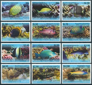 Penrhyn Northern Cook Islands 2013 MNH Tropical Fish of Pacific 12v Set Moray Ku - Picture 1 of 1
