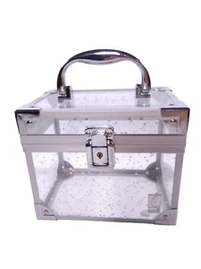 Vintage Caboodles Case Clear Stars 7” x 4.5”x 6” Cosmetic Jewelry Storage Box - Picture 1 of 12