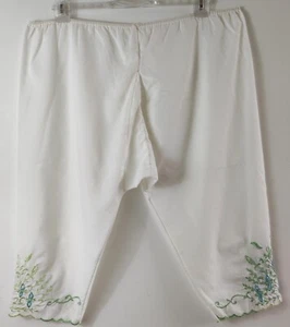Vintage Blanco Algodón Bloomers Talla Grande Bordado Floral Pettipants Eduardiano - Imagen 1 de 3