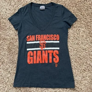 San Franciscso Giants Shirt Women's S Gray V-Neck Short Sleeve MLB Genuine Merch - Picture 1 of 9