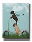 Epic Graffiti 'Pug Scooter' by Fab Funky Giclee Canvas Wall Art