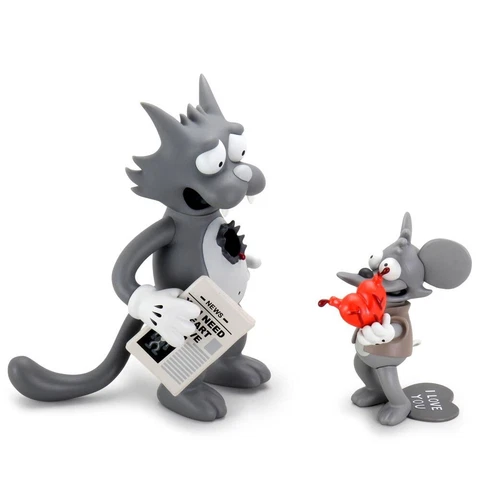 Kidrobot The Simpsons My Bloody Valentine Itchy and Scratchy Vintage Greyscale Cover