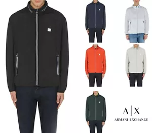 Giubbino uomo leggero armani exchange colori bianco nero blu arancio verde beige - Imagen 1 de 13