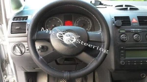 Für VW Touran 1 2003+ Perforierte Lederlenkradabdeckung Grau Doppelte Naht - Bild 1 von 4
