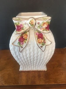 Royal Albert Vase...Basket With Bow...vase or Cookie Jar Bottom - Picture 1 of 5