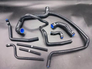 4 PLY Silicone Radiator Coolant Hoses fit Land Rover Defender 300TDI RHD Black - Picture 1 of 4