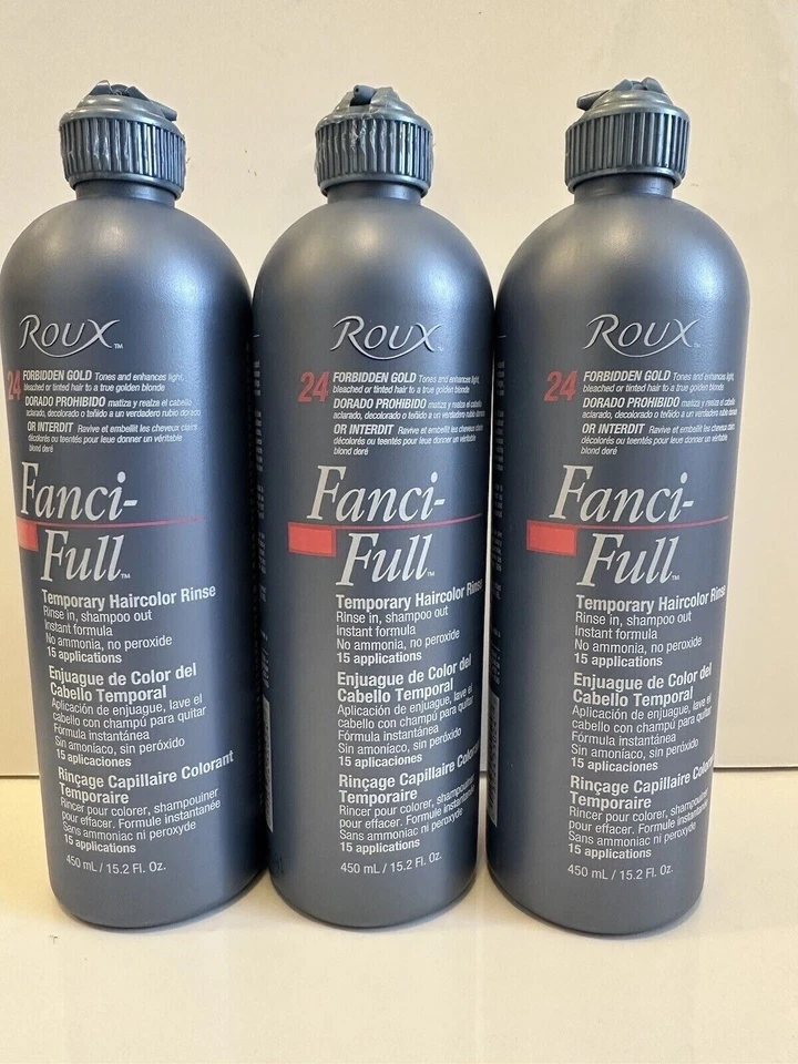 3 X Roux Fanci-Full 24 FORBIDDEN GOLD Temporary Blonde Haircolor Rinse 15.2 - Изображение 1 из 1