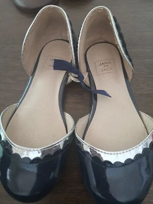 Zapatos Mary Jane Janie and Jack charol azul marino talla 9 borde festoneado elegantes  Foto 1 de 4