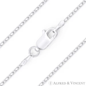 Collar de cadena italiana eslabón espejo coreano de 1,2 mm liso Italia plata esterlina 925 - Imagen 1 de 2