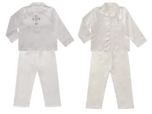 Boys / Girls Personalised Holy Communion / Confirmation Day Satin Pyjamas unisex - Picture 1 of 7