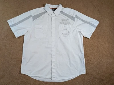 Camisa Harley Davidson Abotonada Manga Corta Cuello Para Hombre Adulto XL Calavera Motociclista Foto 1 de 4