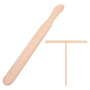 Juego de 2 espátulas de cocina rastrillo de madera para panqueques Turner Crepe utensilios de cocina - Imagen 1 de 12