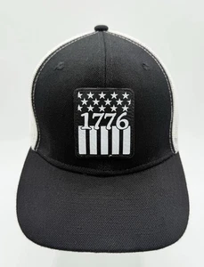 1776 Wild Wear Black White Trucker Tactical SnapBack Hat Cap - Picture 1 of 11