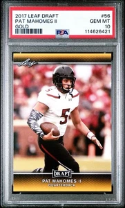 2017 Leaf Draft Patrick Mahomes Gold Rookie RC PSA 10 - Picture 1 of 1