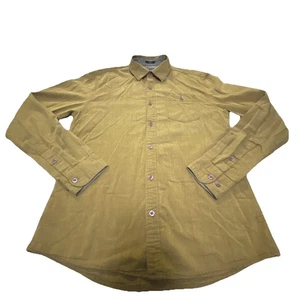 Artistry In Motion Long Sleeve Button Up Dress Shirt Brown Men's Small Slim Fit - Picture 1 of 6