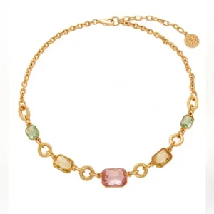 Collar Ben Amón Thesos Chapado en Oro 24k Cristal Gema NUEVO Multicolor $350 - Imagen 1 de 6
