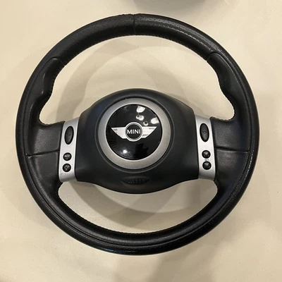 Volante MINI COOPER 2003 - 2007 *COURO PRETO* FABRICANTE DE EQUIPAMENTO ORIGINAL 32330146480 - Imagem 1 de 4