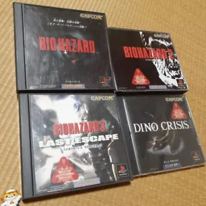 PS1 BIOHAZARD 1 2 3 DINO CRISIS Set of 4 Games with Manual Working Japan F/S - Picture 1 of 11