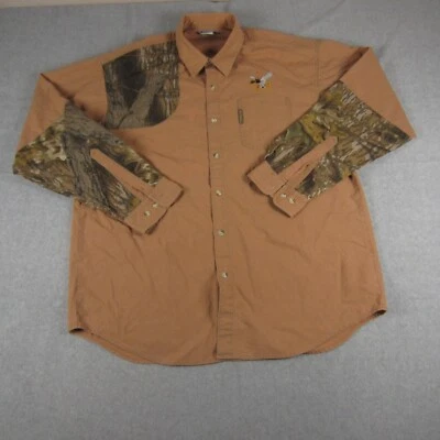 Columbia Shirt Mens XL Khaki Camo Button Up Hunting Shooting Duck Embroidered LS - Image 1 of 4