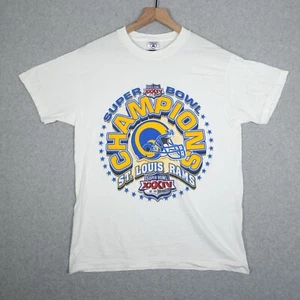 Vintage St Louis Rams Shirt Mens Medium Super Bowl Champions 2000 Y2K VTG Crew - Picture 1 of 8