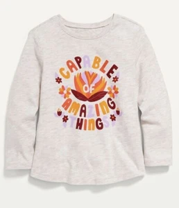 Old Navy Toddler Size 5T ~ Gray Long Sleeve Tee T-shirt ~ Amazing Things NWT - Picture 1 of 1