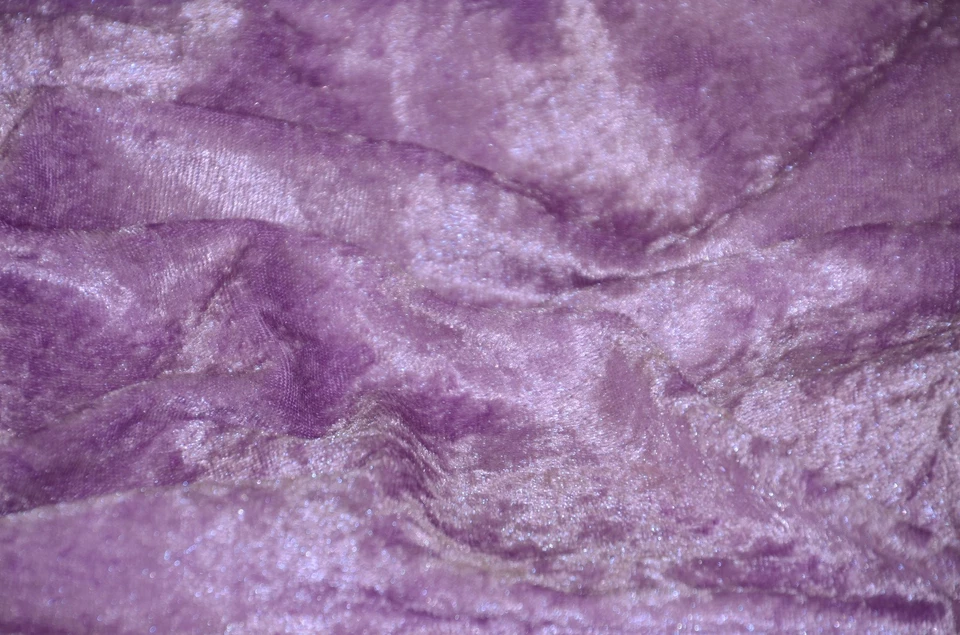 VELVET PANNE CRUSHED BACKDROP VELOUR STRETCH FABRIC 60" WIDE LILAC BY THE YARD - Image 1 of 1