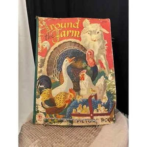 1946 Children’s Oversize Picture Book “Around the Farm” M1533 Merrill Publishing - Picture 1 of 10