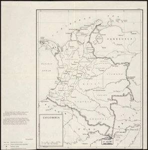 24" x 24" 1952 Map Of Colombia & Adjacent Countries - Picture 1 of 1