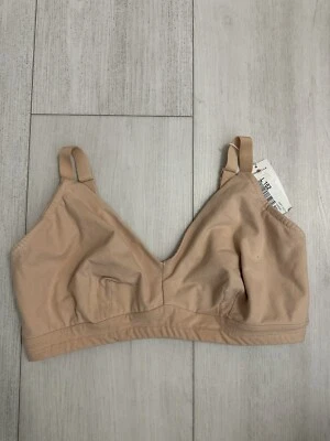 Nuevo con etiquetas Cosabella SFC1304 Bralette de Algodón Suave Curvilíneo para Dormir Talla L - Desnudo Foto 1 de 4