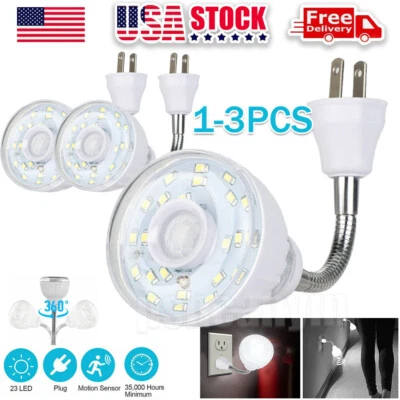 Lámpara de escalera de pared enchufable con sensor activado por movimiento de 1-3 piezas Foto 1 de 4