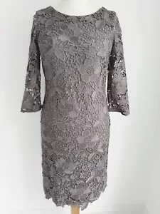 MARELLA MAX MARA Dress Lacey Shift Grey Mink Occasion Wedding Size UK 10 - Picture 1 of 13
