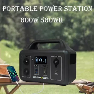 WILD POWER 600W 560Wh Portable Power Station Solar Generator Power Bank - Picture 1 of 8