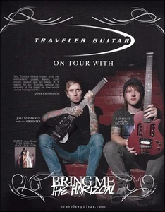 Bring Me The Horizon Jona Weinhofen Lee Malia Traveler Guitar advertisement ad - Picture 1 of 3