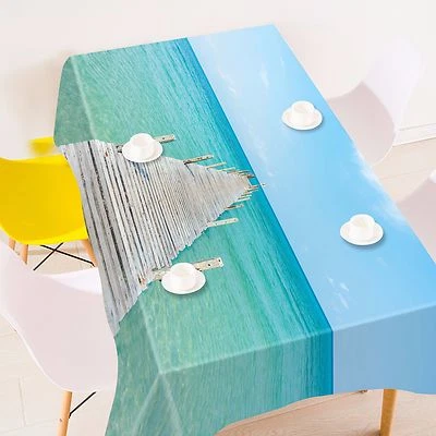 3D Bridge 43 Tablecloth Table Cover Cloth Birthday Party AJ WALLPAPER UK Lemon - Image 1 of 4