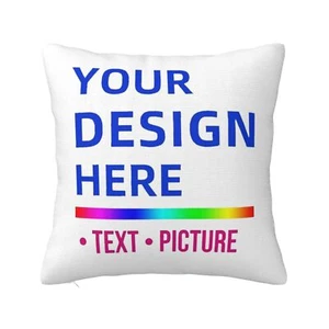 Personalisierte Kissenhülle Individueller Foto Text Dekor Kissenbezug Geschenk 16-26 Zoll - Bild 1 von 7