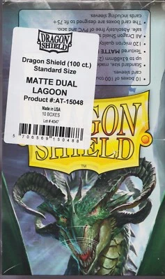 Lot of 10 new 100 ct pk Dragon Shield Dual Matte Deck Sleeves Protectors Lagoon - Image 1 of 2