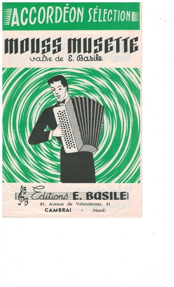 Partition Accordéon boutons et piano   " Mouss Musette - Valse de Basile " - Photo 1/1